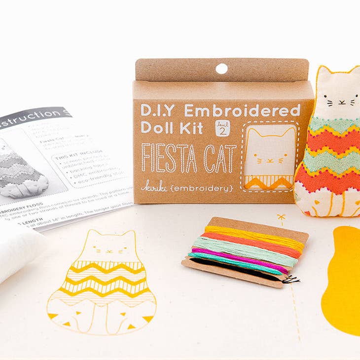 Fiesta Cat - Embroidery Kit