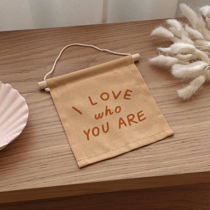 I Love Who You Are Hang Sign - Peach