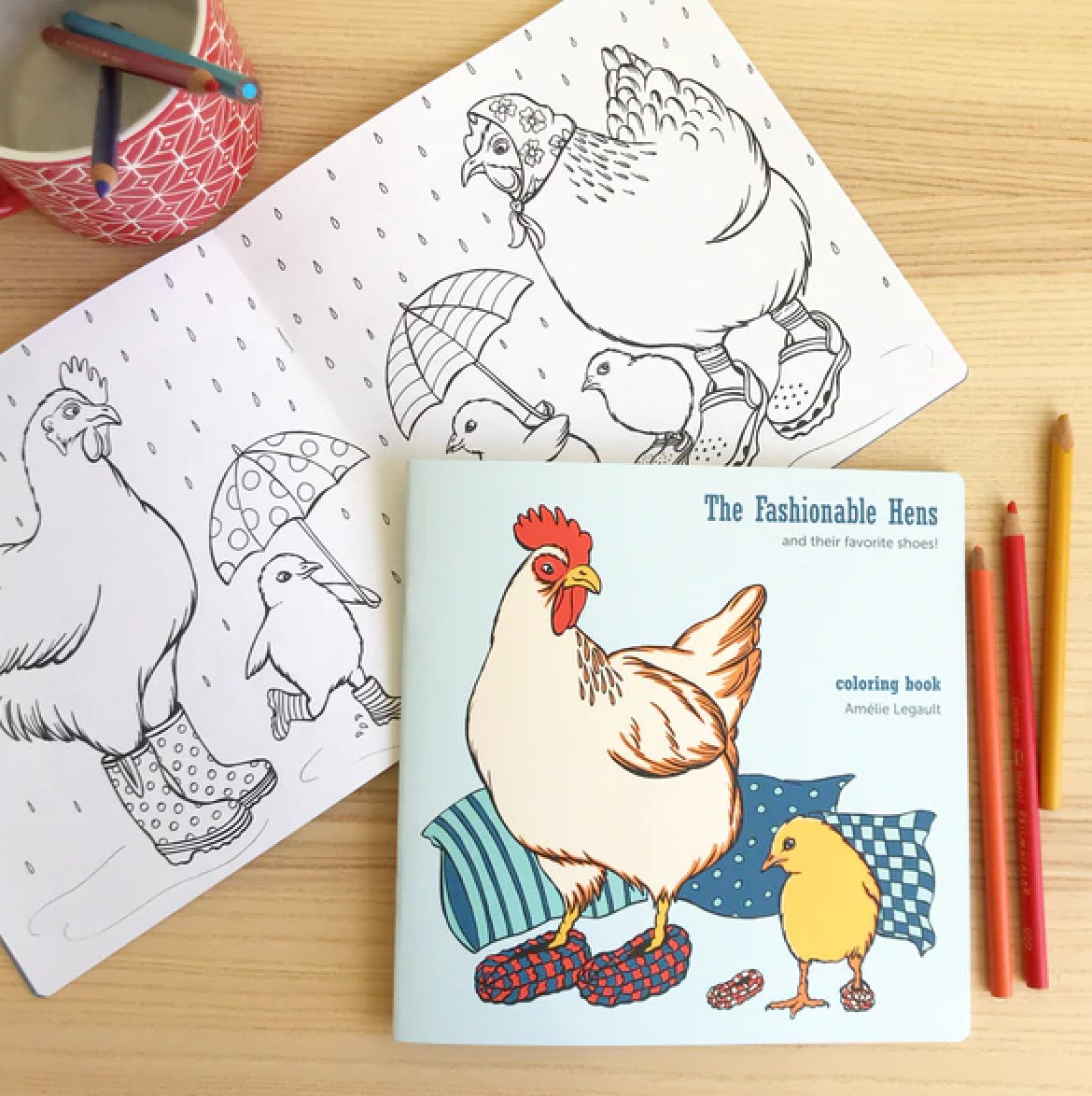 Colouring Book - Fashionable Hens