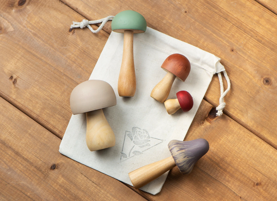 Wooden Nature - Set of 5 Mushrooms