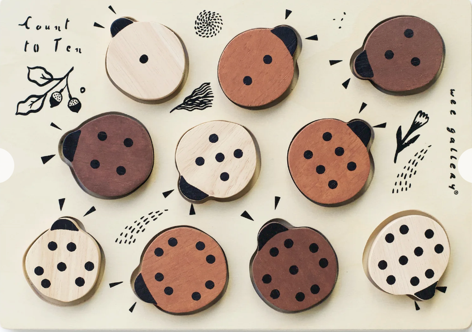 Wooden Tray Puzzle - Count to 10 Ladybugs